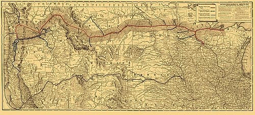 Northern Pacific Railroad - Rand McNally 1882 Vintage Print