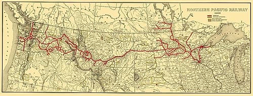 Northern Pacific Railway - Poates 1900 Vintage Print
