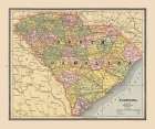 South Carolina, United States - Cram 1888 Art Print