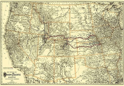 Union Pacific Railway - Colton 1882 Vintage Print
