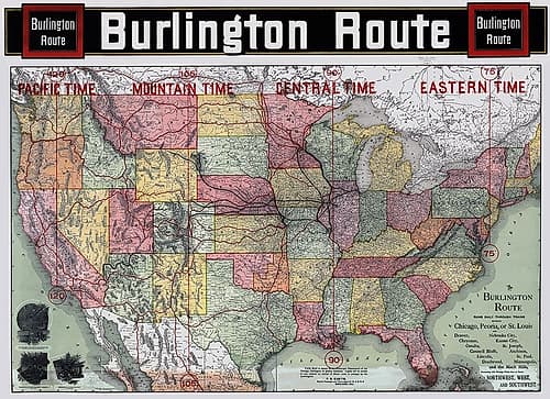 Burlington Railroad Route - Rand McNally 1892 Vintage Print