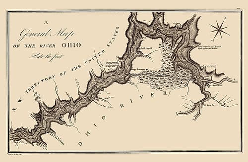 Ohio River - Collot 1796 Vintage Print