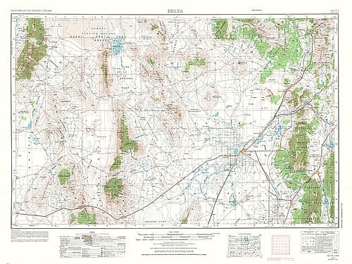 Delta Utah Quad - USGS 1953 Vintage Print