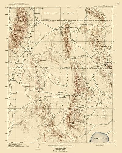 Fish Springs Utah Quad - USGS 1910 Vintage Print