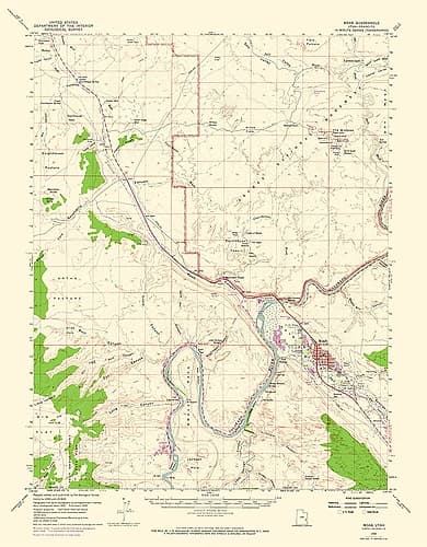 Moab Utah Quad - USGS 1959 Vintage Print