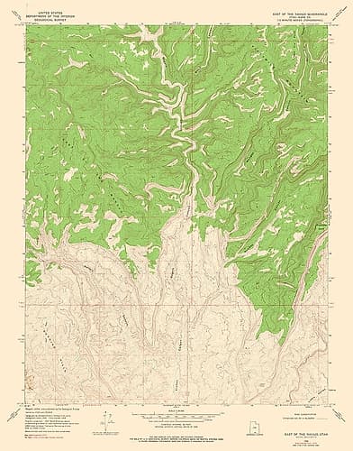 East of the Navajo Utah Quad - USGS 1968 Vintage Print