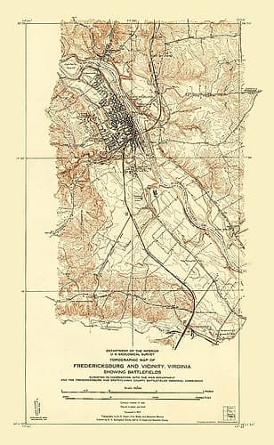 Fredericksburg Virginia - USGS 1931 Vintage Print