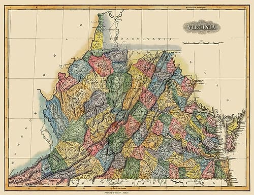 Virginia - Lucas 1823 Vintage Print