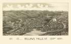 Bellows Falls Vermont - Burleigh 1886 Vintage Print