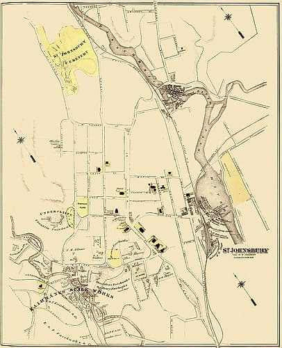 St. Johnsbury Vermont Landowner - Beers 1876 Vintage Print
