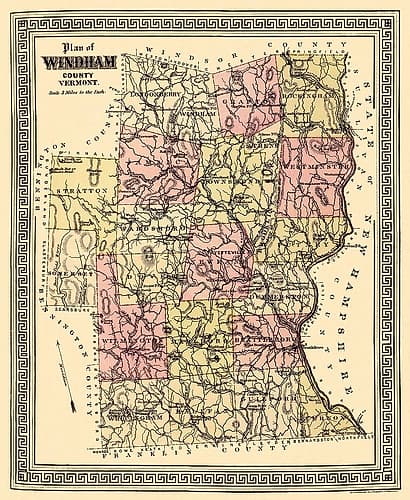 Windham Vermont - Beers 1876 Vintage Print