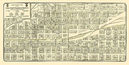 Spokane Washington Landowner - Davis 1908 Vintage Print