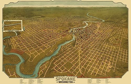 Spokane Washington - Graham 1905 Vintage Print