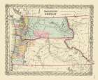 Washington, Oregon - Colton 1853 Art Print