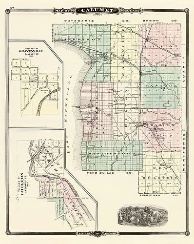 Calumet Wisconsin Landowner - Snyder 1878 Vintage Print