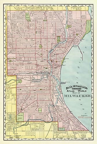 Milwaukee Wisconsin - Rand McNally 1894 Vintage Print