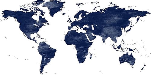 Navy Map Travel Print