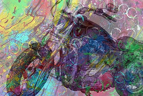Hidden Motorcycle Art abstrait reproduction