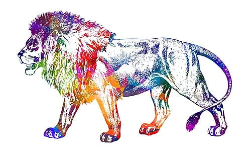 Lion Art abstrait reproduction