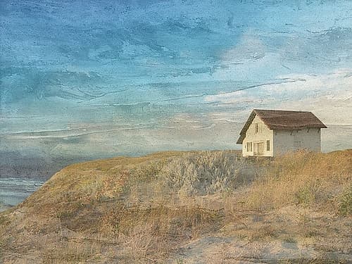 Painted Beach House Coastal Print