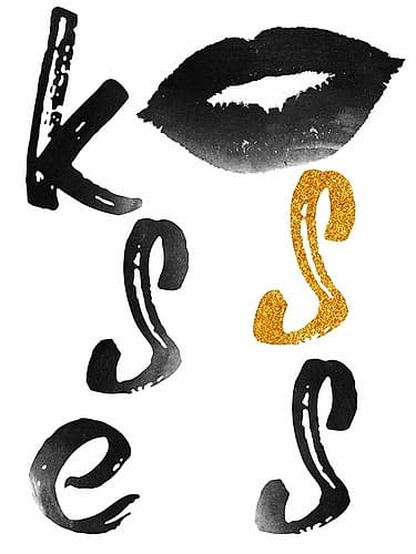 Kisses Word Art Print