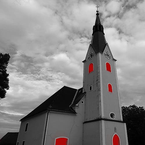 Red Winter 3 Architecture Print