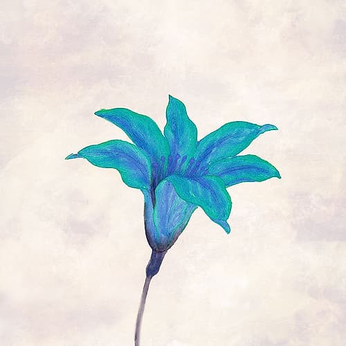Simply Aqua Bloom 2 Art Print