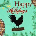 Christmas Rooster Art Print