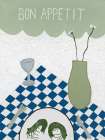 Bon Appetit Light Green Art Print by Britney Turner