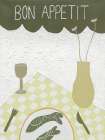 Bon Appetit Dark Green Art Print by Britney Turner