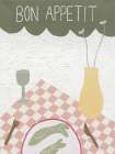 Bon Appetit Khaki Green Art Print by Britney Turner