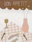 Bon Appetit Brown Art Print by Britney Turner