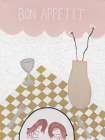 Bon Appetit Pink Art Print by Britney Turner