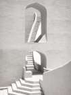 Winding Staircase Grey Canvas Art Print Art Print