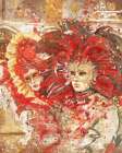 Red Venice Festive Art Print