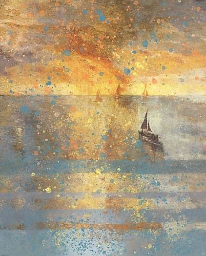 Fire Sunset IIII Art Print by Marta Wiley