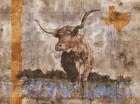 Long Horn Gold Leaf Art Print