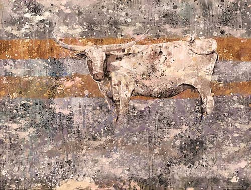 White Long Horn Art Print by Marta Wiley