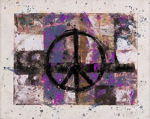 PEACE Dark purple Art Print by Marta Wiley