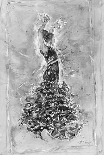 Flamenco On Linen Art Print
