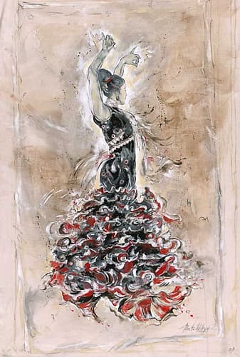 Flamenco On Linen Art Print