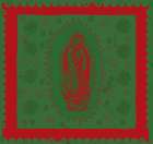 Virgin Mary Red Green Art Print