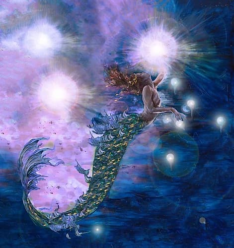 Purple Mermaid Inspirant reproduction