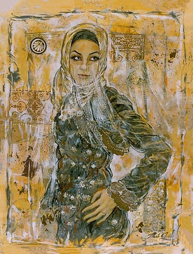 Golden Woman Dubai Art Print