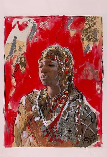 Red African Inspirational Print