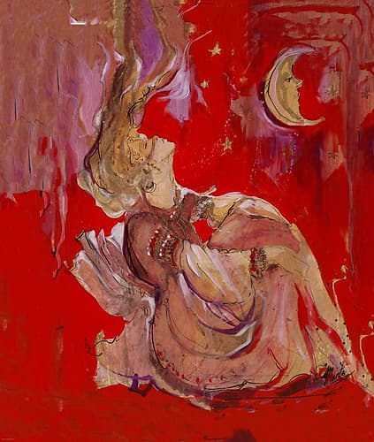 Moon Glow - Red Art Print