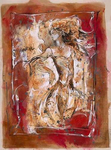 Lovers I- Sepia Inspirational Print