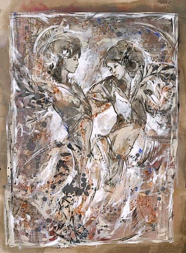 Sisters- Beige Art Print