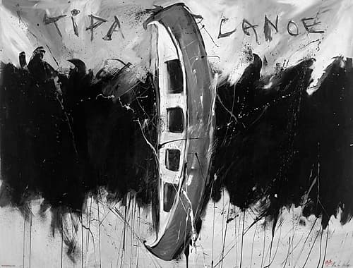 Tip A Canoe BandW Inspirational Print