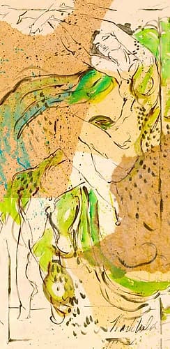 Abstract figure I darker colors Art Print